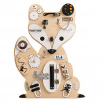 Manipulačná doska / activity board prírodná líška Foxy Family 82 cm x 62 cm so stojanom